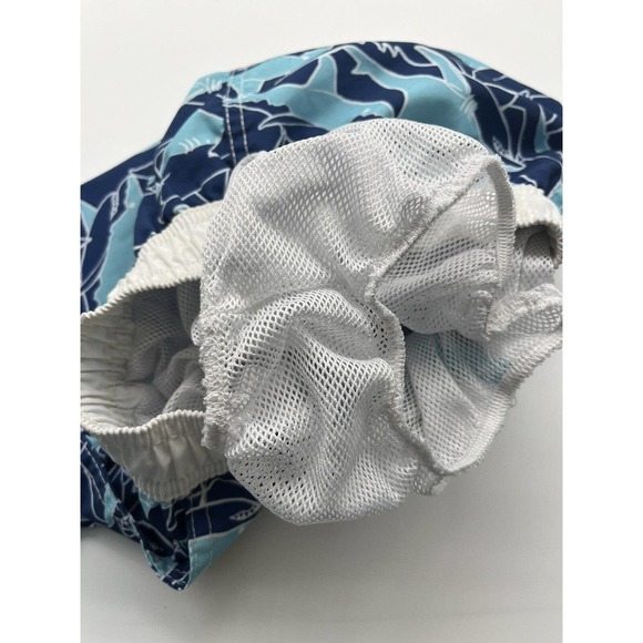 Wippette Blue Shark Print Mesh Lined Boys Swim Trunks Size 5 - Picture 4 of 5